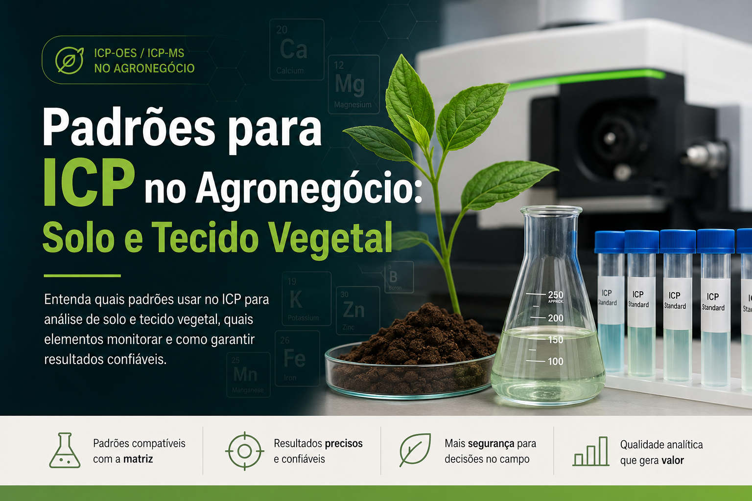 Padrões para ICP em Análise de Solo e Tecido Vegetal
