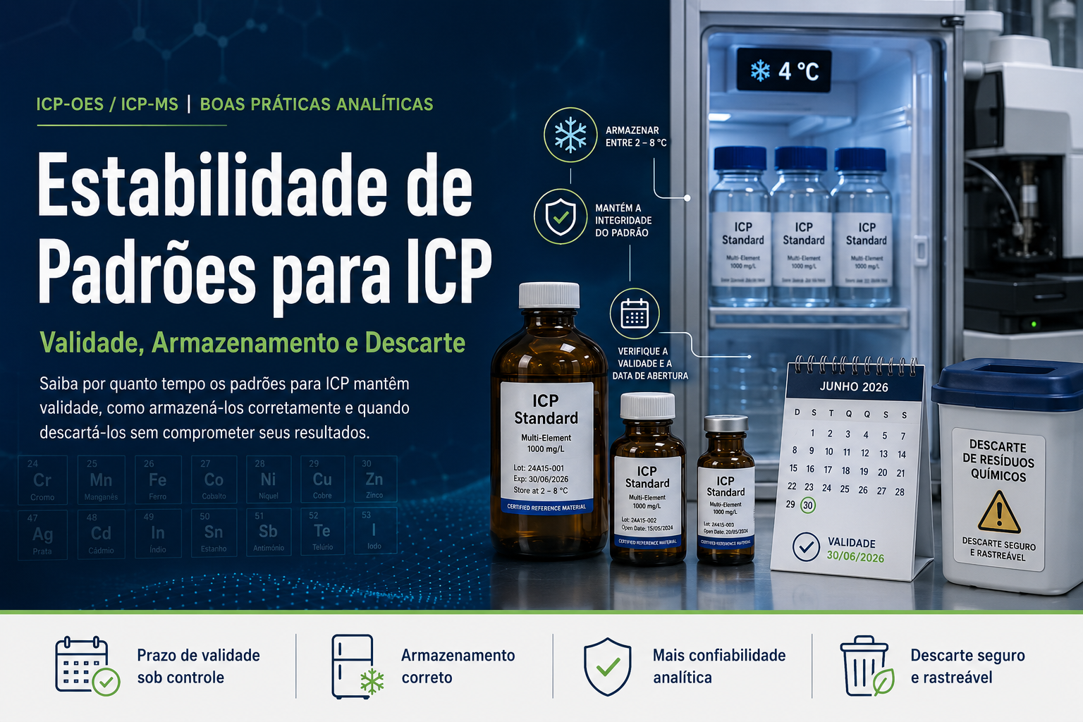 Estabilidade de Padrões para ICP: Validade e Descarte