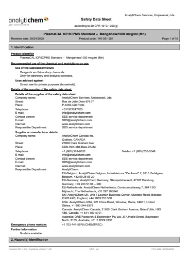 Primeira página: Ficha de segurança