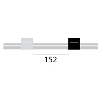 Tubo para bomba peristáltica de PVC Contour com extremidade alargada, 2 tags 0,95 mm DI branco/preto (pacote com 6)