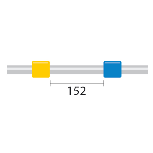 Tubo para bomba peristáltica de PVC ProLok, 2 tags 1,52 mm DI amarelo/azul (pacote com 12)