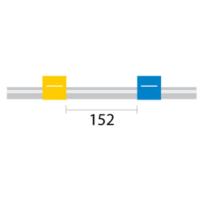Tubo para bomba peristáltica de PVC Contour com extremidade alargada, 2 tags 1,52 mm DI amarelo/azul (pacote com 6)