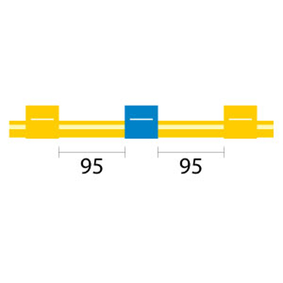 Tubo para bomba peristáltica de Solva Contour com extremidade alargada, 3 tags (95 mm) 1,52 mm DI amarelo/azul (pacote com 6)