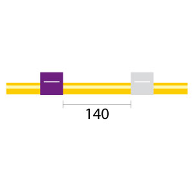 Tubo para bomba peristáltica de Solva Flex Contour com extremidade alargada, 2 tags 2,79 mm DI roxo/branco (pacote com 6)