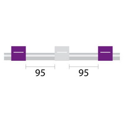 Tubo de PVC para bomba peristáltica 3 tags (95 mm) 2,79 mm DI Roxo/Branco (pacote com 12)