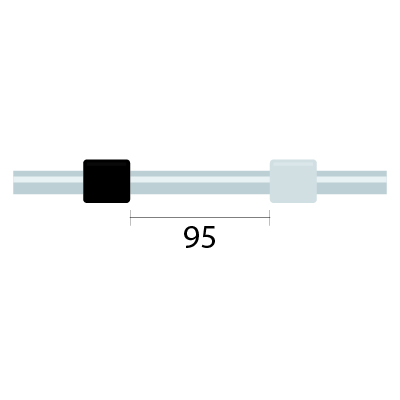 Tubo longo de PVC para bomba peristáltica ProLok 2 tags (95 mm) 3,17 mm DI Preto/Branco (pacote com 12)