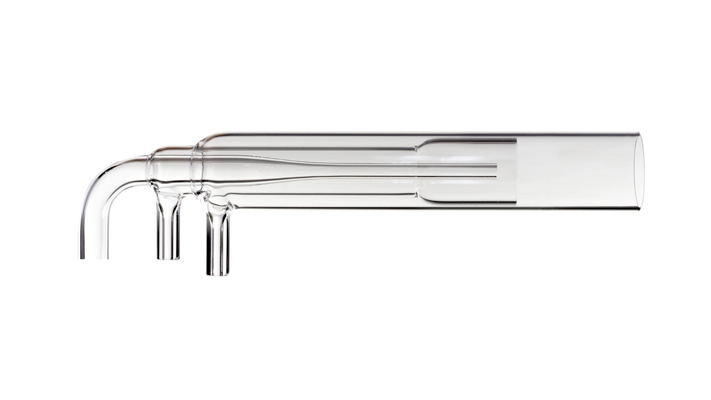 Tocha de quartzo com curva de 90° e injetor de 2,3 mm para 700-ES ou Vista Axial