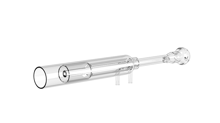 Tocha de quartzo com injetor de 2,5 mm, braços laterais com DE de 4 mm com S19 para Spectro SOP