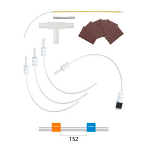 Kit HF-resistant Padrão Interno com Laranja/Azul Contorno Extremidade Alargada PVC tubing