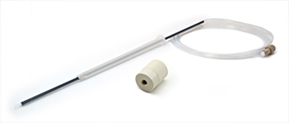 Probe de fibra de carbono revestida com PTFE 1,0 mm DI com 1/4-28 conexão Ratchet (para PE S10 ou AS93+)