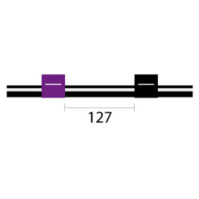 Tubo para bomba peristáltica de Viton Contour com extremidade alargada, 2 tags 2,29 mm DI roxo/preto (pacote com 6)
