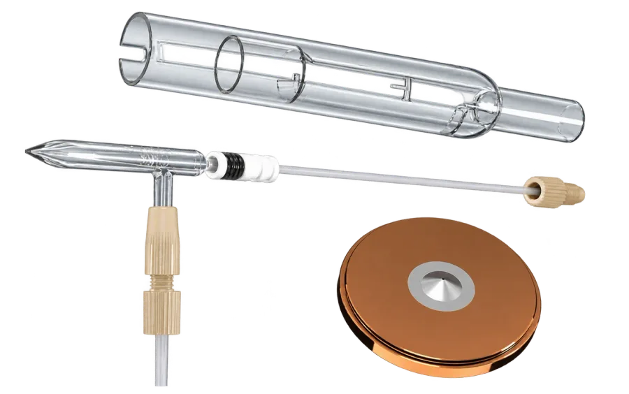Tocha, nebulizador e cone Glass Expansion para ICP
