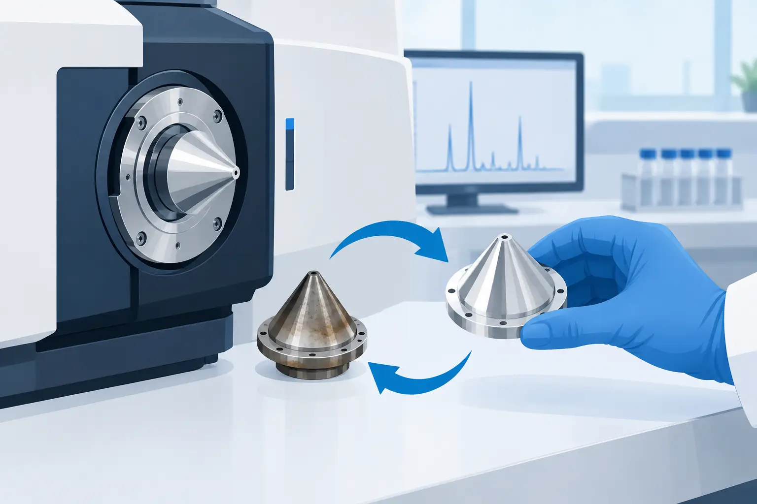Quando substituir cones do ICP-MS no laboratório?