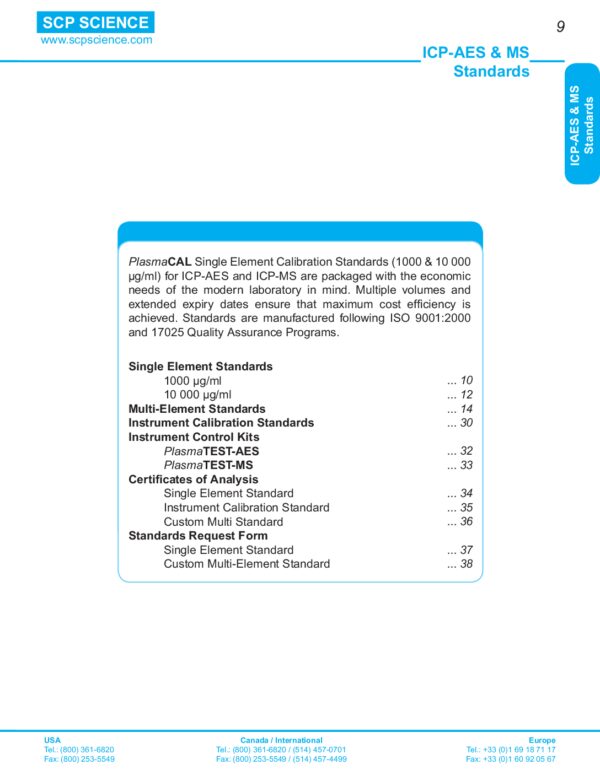 Capa de ICP: Catálogo de consumíveis SCP SCIENCE