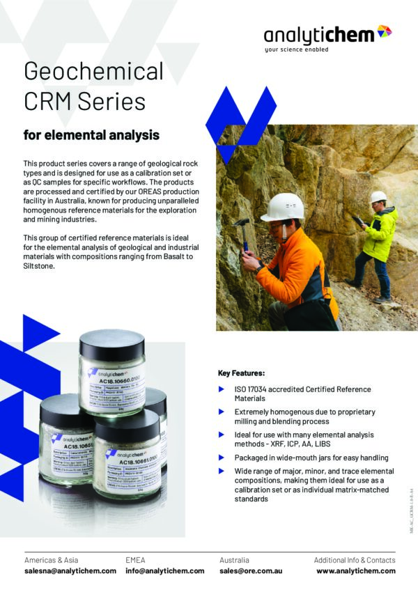 Capa de Materiais de referência certificados geoquímicos: AnalytiChem