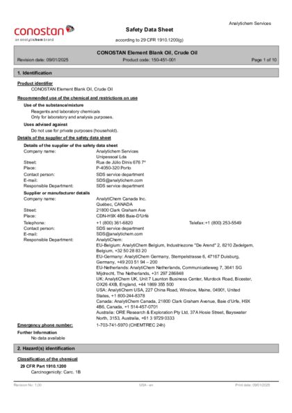 Primeira página: Ficha de segurança