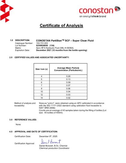 Primeira página: Certificado de análise, lote S250926058   (134)