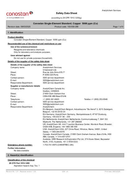 Primeira página: Ficha de segurança