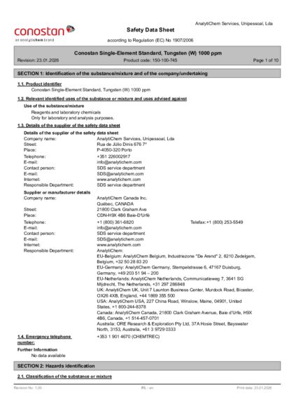 Primeira página: Ficha de segurança