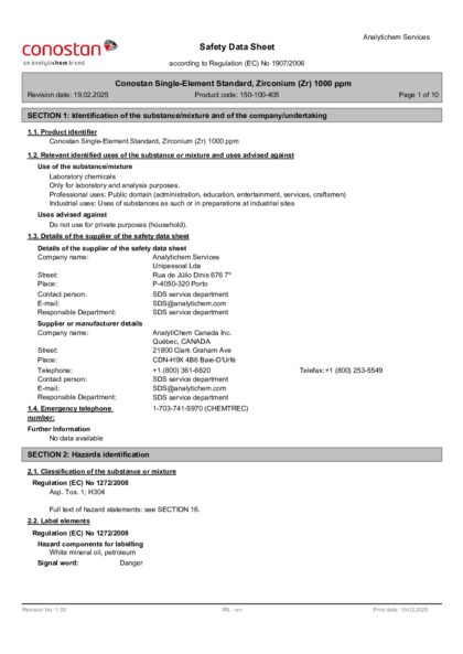 Primeira página: Ficha de segurança