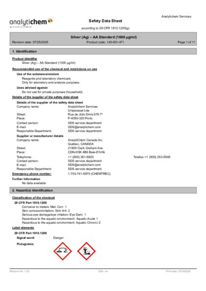 Primeira página: Ficha de segurança