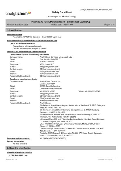 Primeira página: Ficha de segurança