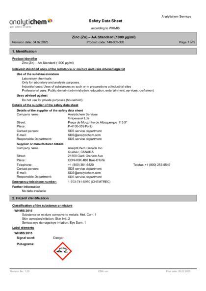 Primeira página: Ficha de segurança