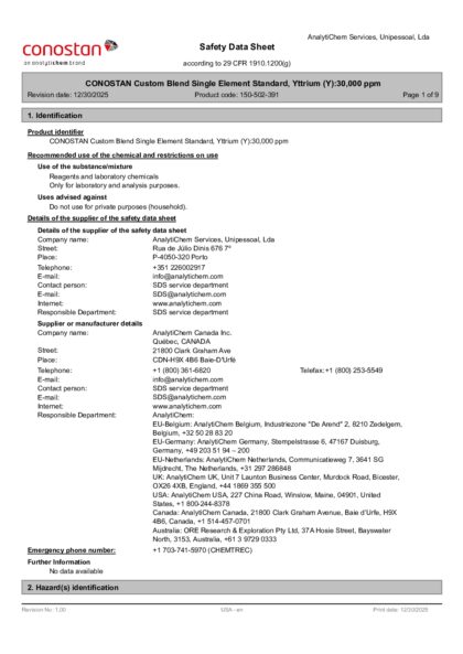 Primeira página: Ficha de segurança