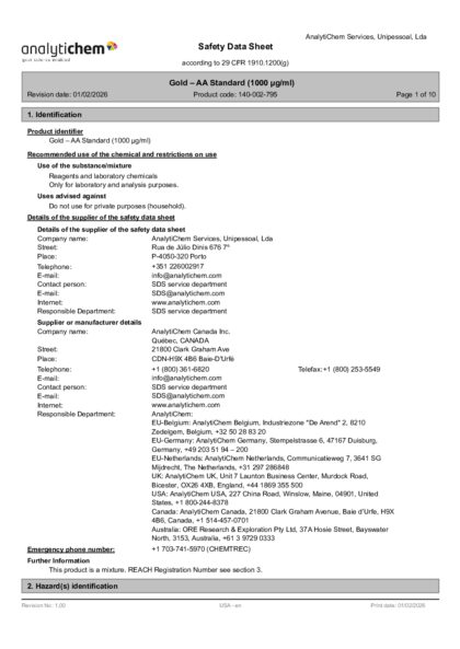 Primeira página: Ficha de segurança