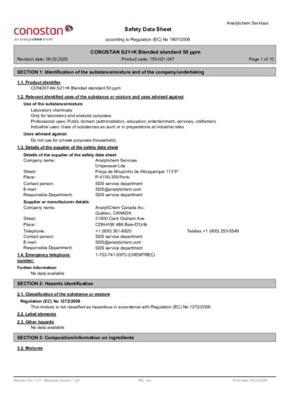 Primeira página: Ficha de segurança