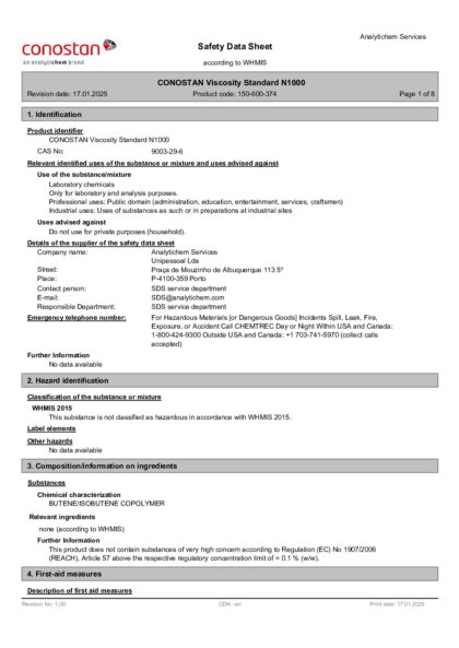 Primeira página: Ficha de segurança