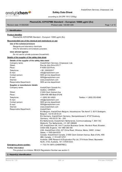 Primeira página: Ficha de segurança