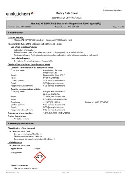 Primeira página: Ficha de segurança
