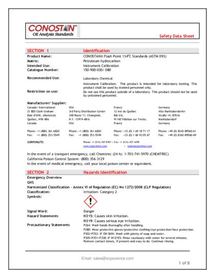 Primeira página: Ficha de segurança