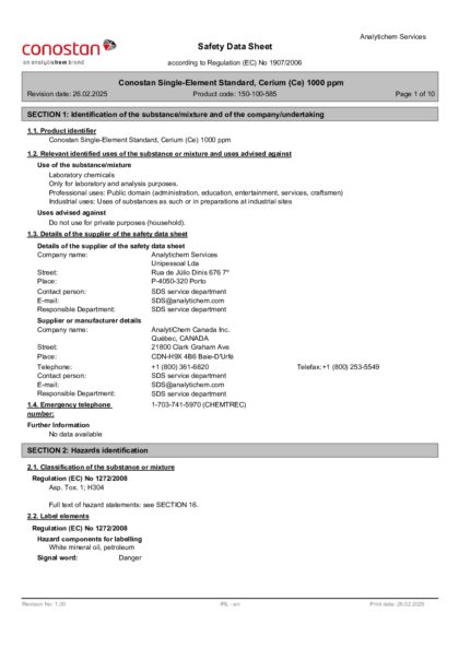 Primeira página: Ficha de segurança