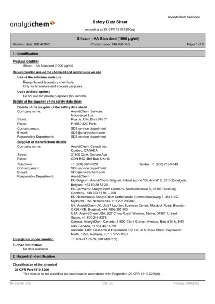 Primeira página: Ficha de segurança