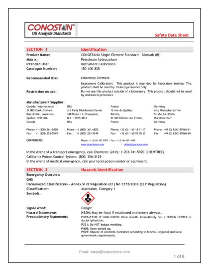 Primeira página: Ficha de segurança