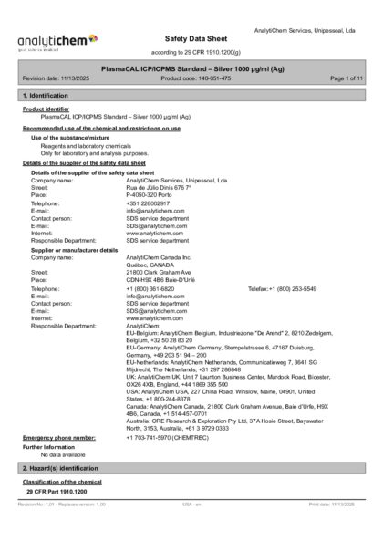 Primeira página: Ficha de segurança