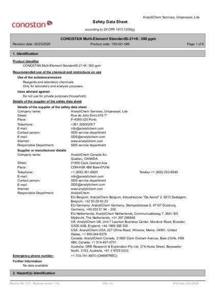 Primeira página: Ficha de segurança