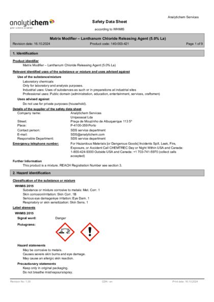 Primeira página: Ficha de segurança