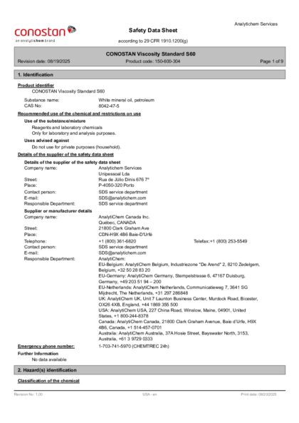 Primeira página: Ficha de segurança