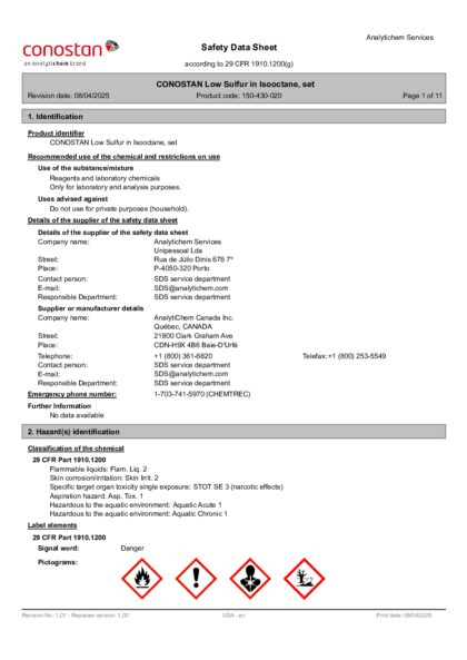 Primeira página: Ficha de segurança