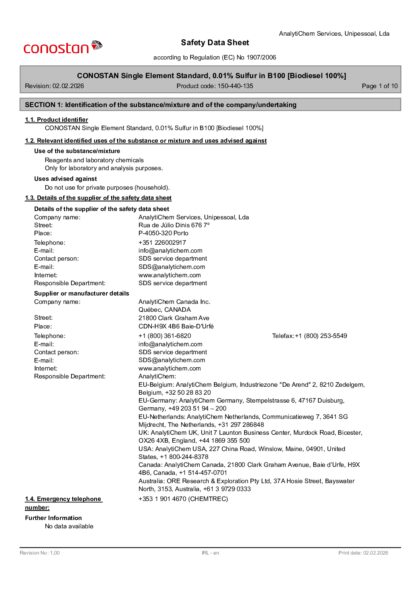 Primeira página: Ficha de segurança
