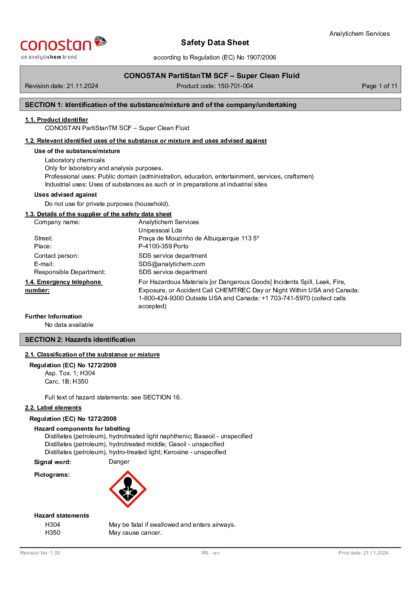 Primeira página: Ficha de segurança