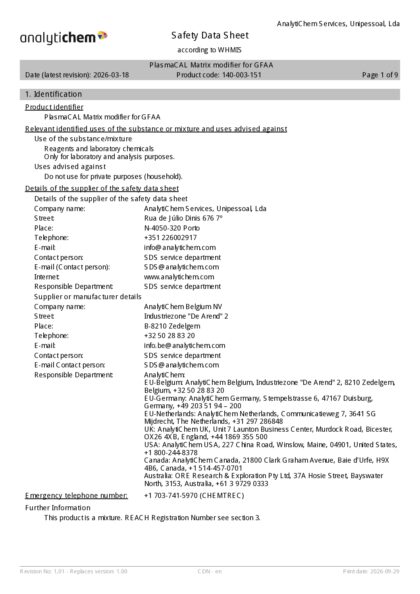 Primeira página: Ficha de segurança