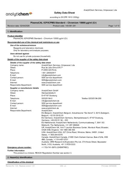 Primeira página: Ficha de segurança