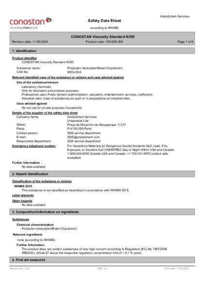 Primeira página: Ficha de segurança