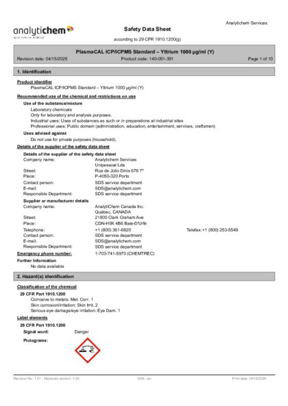 Primeira página: Ficha de segurança