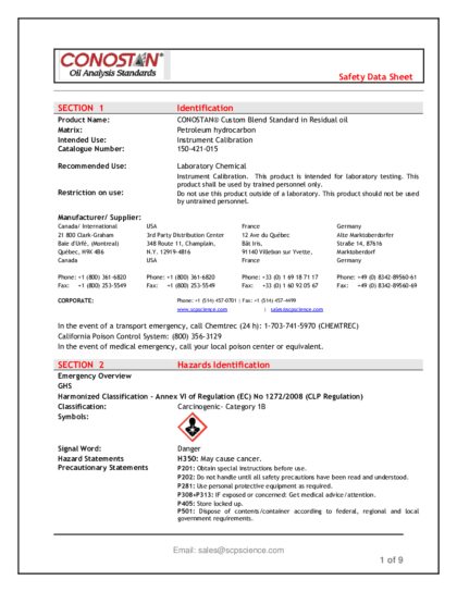 Primeira página: Ficha de segurança