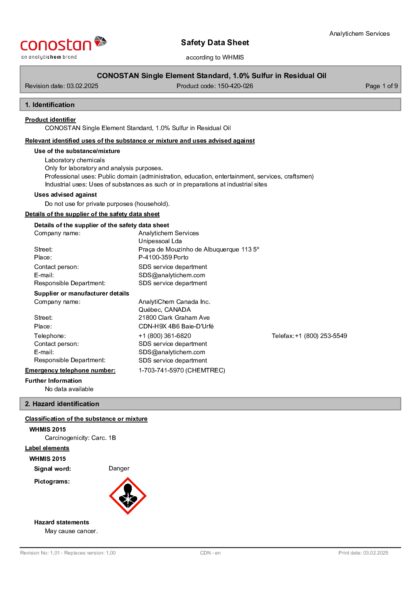 Primeira página: Ficha de segurança